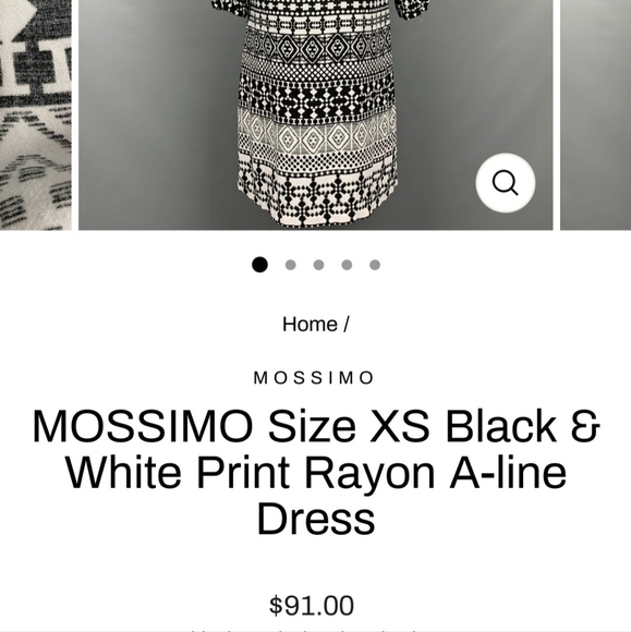 2/$25 MOSSIMO 3/4 SLEEVE BLACK & WHITE PATTERNED BLOUSE 100% COTTON XXXL - Picture 10 of 11